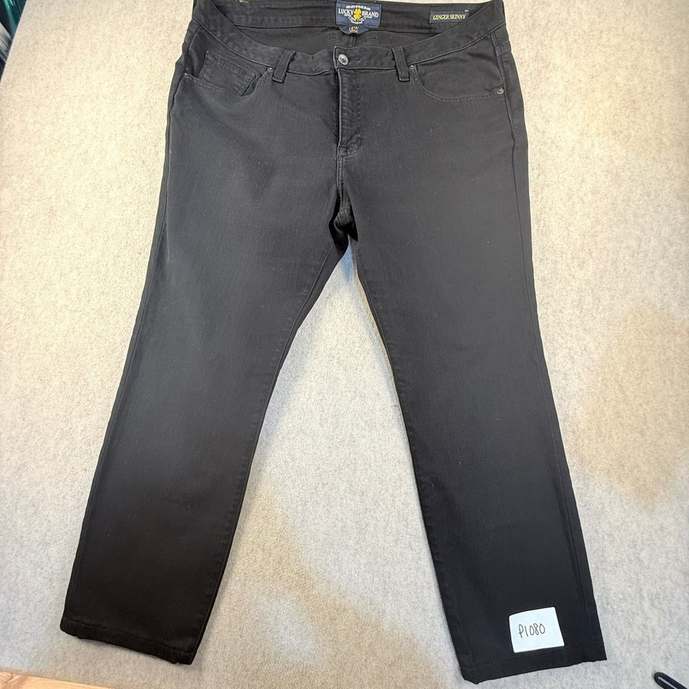 Lucky Brand Ginger Skinny Ankle Jeans Black Plus Size 18W Denim